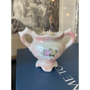 Vintage Lusterware Mini Porcelain Sugar Bowl or‎ Toothpick Holder